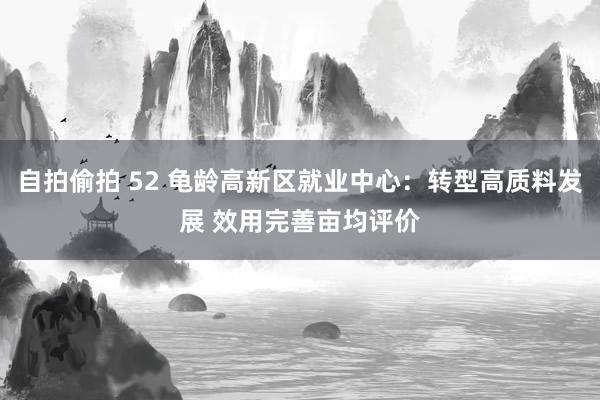 自拍偷拍 52 龟龄高新区就业中心：转型高质料发展 效用完善亩均评价