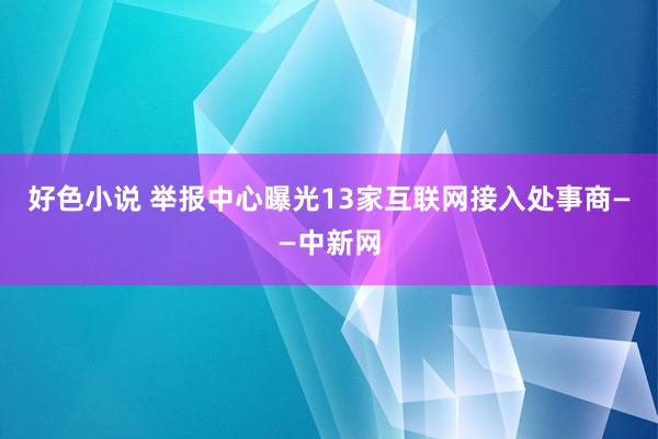 好色小说 举报中心曝光13家互联网接入处事商——中新网