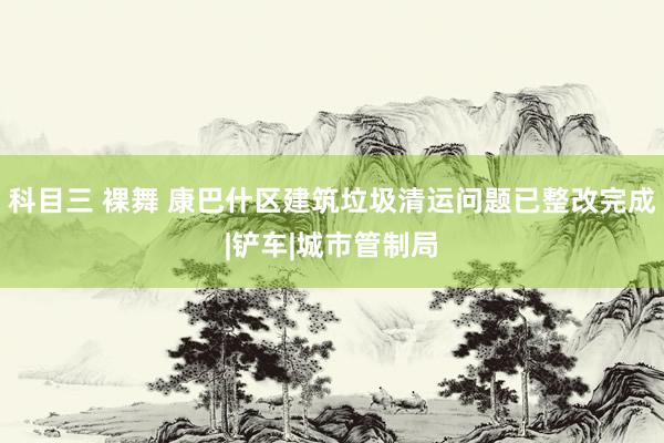 科目三 裸舞 康巴什区建筑垃圾清运问题已整改完成|铲车|城市管制局