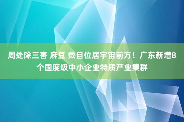 周处除三害 麻豆 数目位居宇宙前方！广东新增8个国度级中小企业特质产业集群