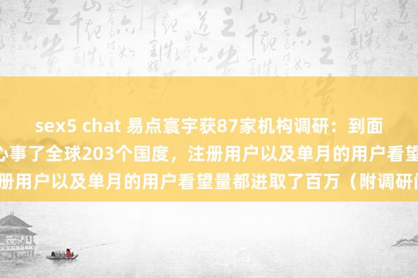 sex5 chat 易点寰宇获87家机构调研：到面前为止，KreadoAI曾经心事了全球203个国度，注册用户以及单月的用户看望量都进取了百万（附调研问答）